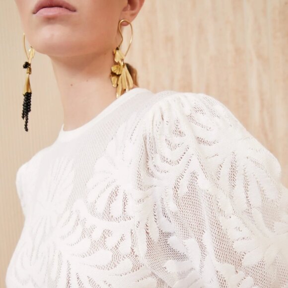 NWOT ULLA JOHNSON Carina Top in Bone P $425 - Picture 1 of 8